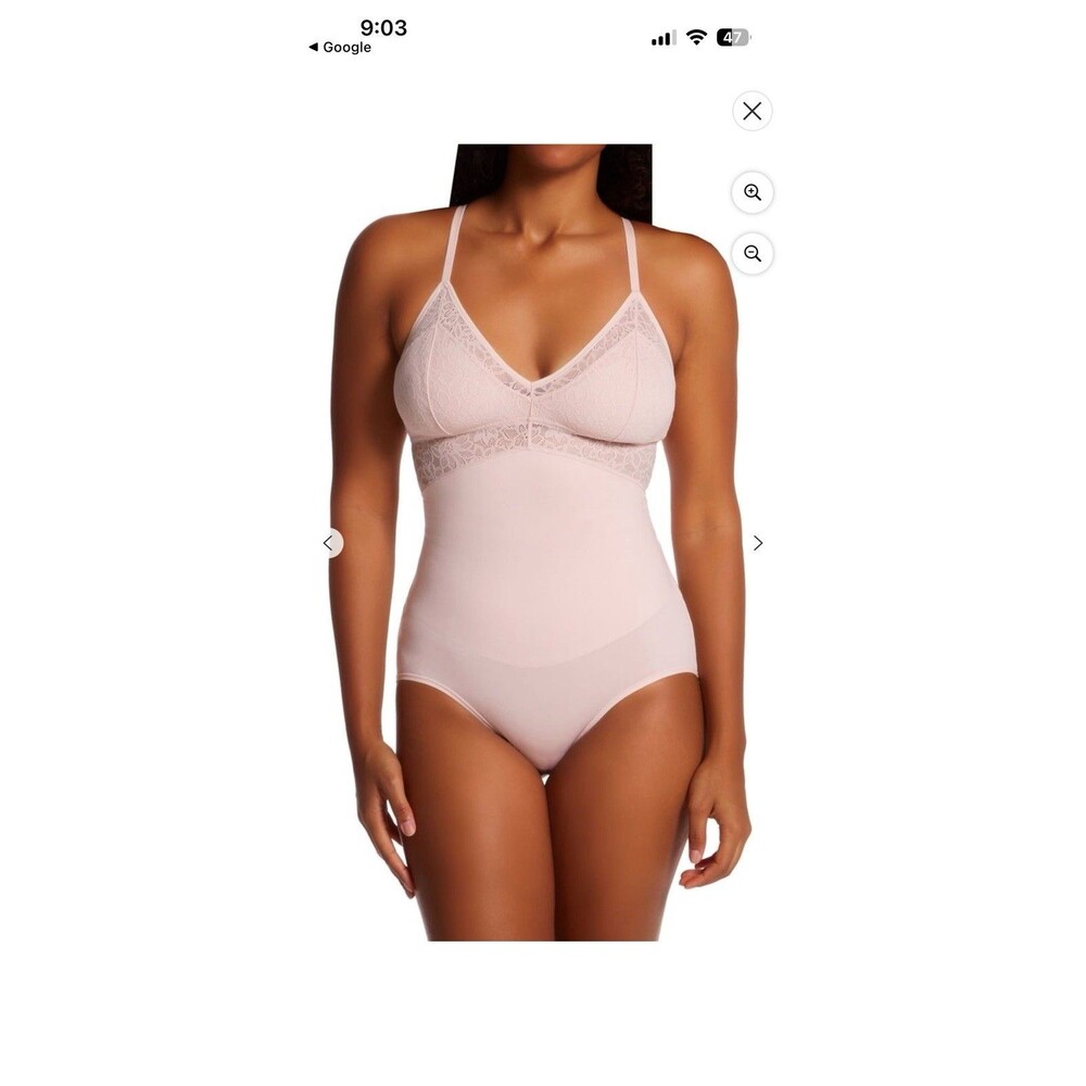 Maidenform Womens Tame Your Tummy Lace Firm Control Bodysuit Size XL DMS097